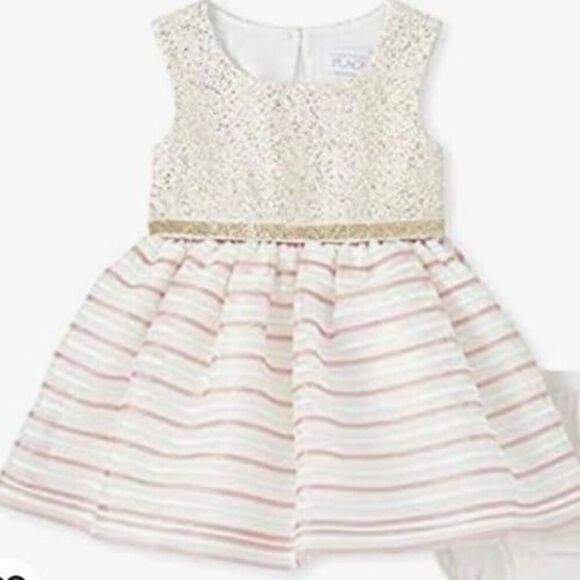 The Children’s Place Striped Jacquard Knit Glitter Dress - Picture 1 of 11